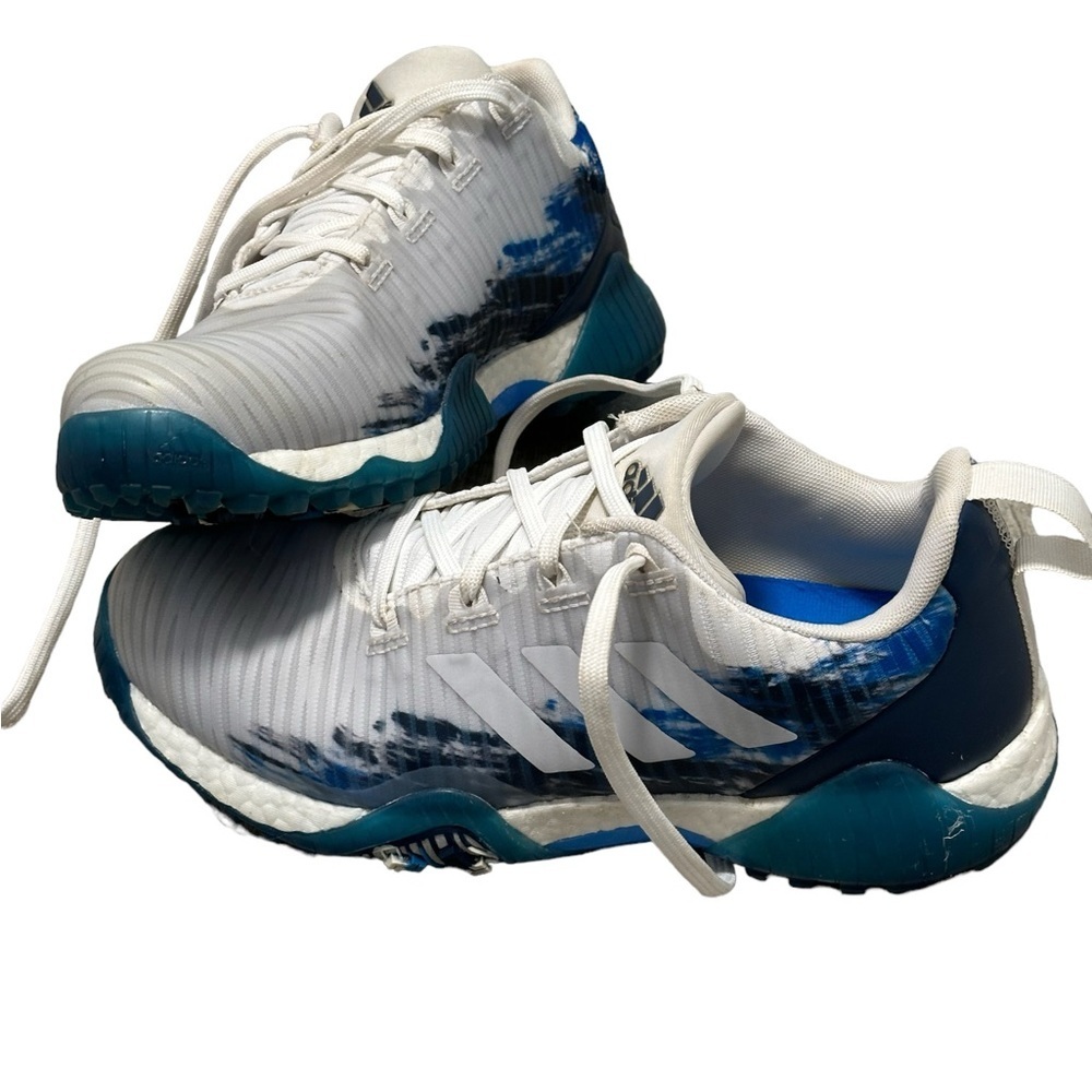 Men’s Adidas Golf 7 CODECHAOS Gray Blue Shoes Spikeless Lightweight Waterproof - Picture 8 of 11